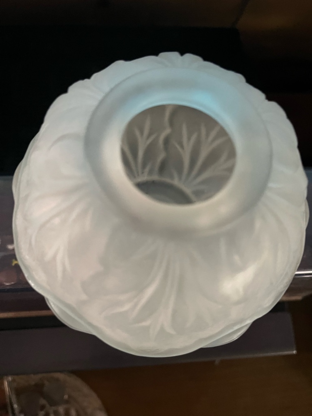 Frosted Glass Indiana Canbage Fairy Lamp Vintage.  Frosted White - Picture 2 of 6